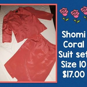 Coral suit & skirt set. Size 10